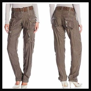 NWOT Johnny Was Unisex Cargo Pants Taupe, Size 6